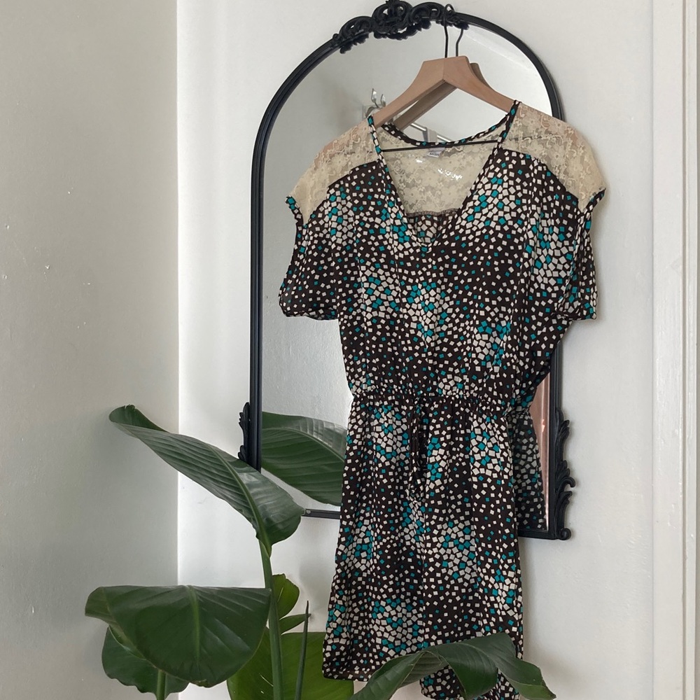 Floral Lace Accent Dress
